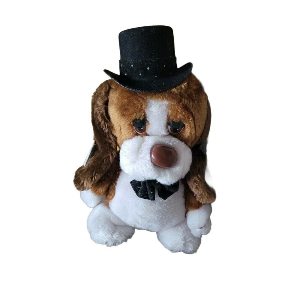 Vintage Russ Berrie Top Hat Sad Eyes "On The Town" Fancy Schmancy Puppy Dog